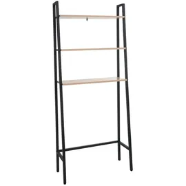 MCW Standregal MCW-K82, Badregal Waschmaschinen-Regal Leiterregal, Industrial Metall Holz 155x64x25cm ~ natur