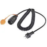 Sygonix SY-6746418 Strom Verlängerungskabel Schwarz, Orange 5 m H07BQ-F 3G 1,5 mm2 Spiralkabel, verriegelbar, witterungsbeständig