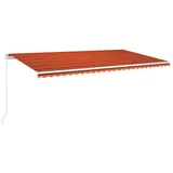 vidaXL Markise Manuell Einziehbar 600x350 cm Orange und Braun