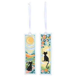 Lesezeichen "Schwarze Katze Silhouette", 2er-Set