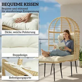 Outsunny Eiersessel Gartensessel 65 x 76 x 147 cm beige 1 St.