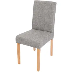 Esszimmerstuhl Littau, Küchenstuhl Stuhl, Stoff/Textil ~ grau, helle Beine