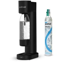 DAFI Wassersprudler schwarz + 1x Flasche 0,7 l + CO2-Zylinder