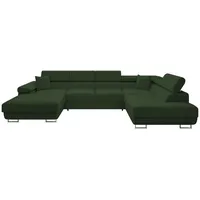 Mirjan24 Ecksofa Cord 7-Sitzer Grün
