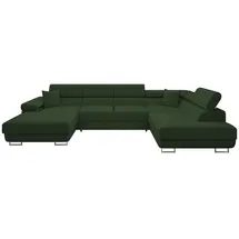 Mirjan24 Ecksofa Cord 7-Sitzer Grün