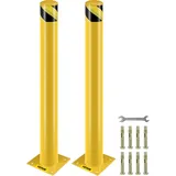 Vevor 2 Stk. 107 cm Parkplatz-Sicherheitspoller Parkschrankenpfosten, 20 x 20 cm Parkbarriere Parkpfosten, Parkpfosten Verkehrsstraßenröhre Stange, Geeignet für Innen- und Außenbereiche, Parkplätze