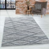 Teppich Wohnzimmer Hochflor Shaggy Teppich 3D Geometrisch Design 140x200 cm Teppich Grau - Teppich für Schlafzimmer Esszimmer Küche Boho Teppich 20 mm Florhöhe Extra Weich Flauschig Pflegeleicht