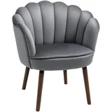 Homcom Esszimmerstuhl Küchenstuhl Polyester Gummiholz Dunkelgrau 66 x 66 x 78,5 cm