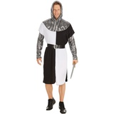 dressforfun Kostüm Herrenkostüm Ritter Mittelalter, Mittelalter-Ritterkostüm: Furchtlos jeder Herausforderung begegnen grau|schwarz XL | XL