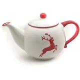 Gmundner Keramik Rubinroter Hirsch, Teekanne glatt 1,5L