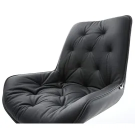 DeLife Taimi-Flex Echt-Leder Schwarz Freischwinger flach Edelstahl