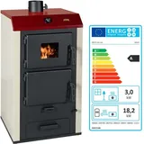 Holzofen Prity Ns20 Mit Wärmetauscher – 18,2 Kw Wasser + 3 Kw Luft – Energieklasse A – Rauchrohr Ø150 Mm – Heizung Bis 100 M2