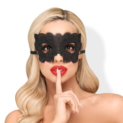 Elegante Maske aus Spitze, schwarz