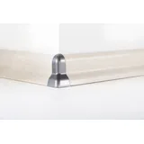 Classen Sockelleisten-Aussenecke Classen Außenecke für FUXX-Laminatleiste foliert silberfarben