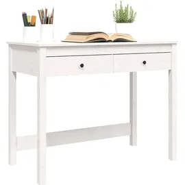 vidaXL Schreibtisch mit Schubladen Weiß 100x50x78 cm Massivholz Kiefer