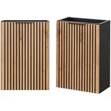 Lomadox Lomado Waschbeckenschrank, Braun, Holzwerkstoff, 40x57x22 cm Badezimmer, Badezimmerschränke, Waschbeckenunterschränke