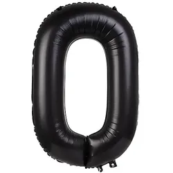 Folienballon "0", schwarz, 86 cm