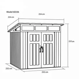Lifetime Merkur 2,54 x 2,54 m dunkelgrau Doppeltür