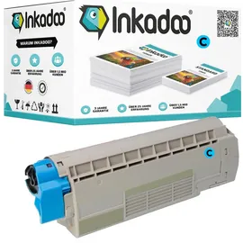 Inkadoo Kompatibel Toner f r Oki 44844615 / C822 Cyan C 822 Series C 822 DN C 822 N C 822 CDTN, ca. 7.300 Seiten Tonerkartusche, Tonerpatronen, Drucker Toner