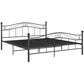 vidaXL Bett Schwarz Metall 140x200 cm