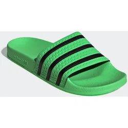 Badesandale ADIDAS ORIGINALS "ADILETTE SLIDES", Gr. 38, screaming grün, core schwarz, screaming grün, Synthetik, sportlich, Schuhe