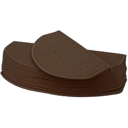 15er-Set Stufenmatte MCW-G49, Treppenteppich Treppenschutz Treppenmattenset, 65x25cm ~ halbrund, braun