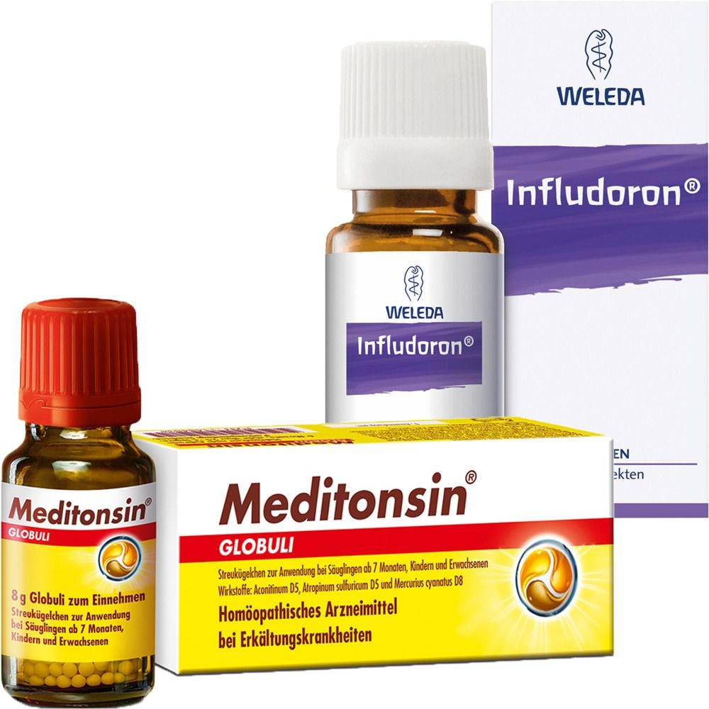 Preisvergleich Produktbild Erkältungsset Homöopathie Meditonsin + Infludoron 1 St Set