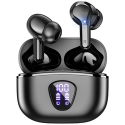 autolock Bluetooth Kopfhörer 5.3 In Ear Ohrhörer Stereo Kopfhörer wireless In-Ear-Kopfhörer (mit LED Ladestandsanzeige Kopfhörer Kabellos Stereo Kopfhörer) schwarz