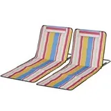 Outsunny Strandliege 2er Set mehrfarbig Stahl B/H/L: ca. 53x45x124 cm - Mehrfarbig