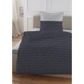 Hechter Paris Wendebettwäsche grafisch Blau 135 x 200 cm + 80 x 80 cm