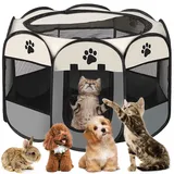 Welpenauslauf Faltbare Hundebox für Zuhause Welpenlaufstall 74x74x43cm Katzengehege für Drinnen Outdoor Hundekäfig Hundezelt Freilaufgehege Kaninchen Laufstall Katze Hund Katzen Zelt Kleintiergehege