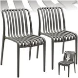 Tectake Gartenstuhl Alcudia 47 x 58 x 80,5 cm grau 2 St.
