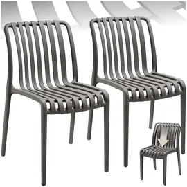 Tectake Gartenstuhl Alcudia 47 x 58 x 80,5 cm grau 2 St.