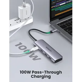 UGREEN 6-in-1 USB C PD-Adapter 6 Port USB-Kombi-Hub Grau (70411)