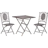Beliani Bistroset schwarz Metall 2er Balkon Terrasse Zusammenklappbar Garten romantisch -