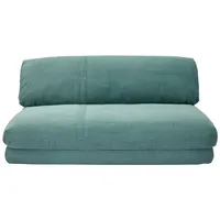 miliboo Schlafsessel SPENCER Cord 2-Sitzer 80 x 90 x 100 cm Seladongrün mit Liegeposition