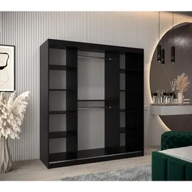 abiks möbel Schwebetürenschrank MONACO 180 x 200 x 62 cm Schwarz