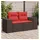 vidaXL Gartensofa 2-Sitzer Loungesofa braun