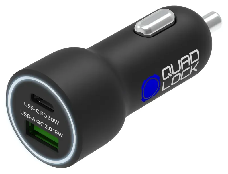 Quad Lock USB (C + A) 48W dubbele sigarettenaansteker oplader