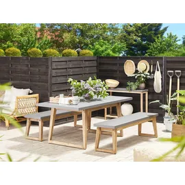 Beliani Gartenmöbel Set 6-tlg. Grau
