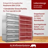 AL Briefkastensysteme 54 Fächer Premium Edelstahl Briefkasten Anlage für Post A4, modern, robust und wetterfest, Artikelnummer: 132V54EA6