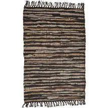 Marrakesch Orient & Mediterran Interior Läufer Lederläufer Fußmatte Dakar handgefertigt aus Leder und Baumwolle 90 cm, Höhe: 1 mm, Handarbeit Ø 60 cm x 60 cm x 90 cm x 1 mm