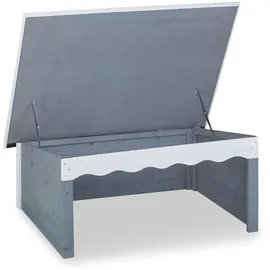 Relaxdays Mährobotergarage Holz grau 108x82x46 cm