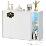 songmics home Sideboard 120 x 80 x 40 cm Weiß