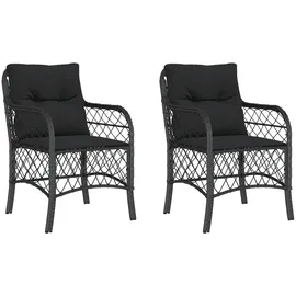 vidaXL Gartenstuhl 54,4 x 62,2 x 32 cm schwarz 2 St.