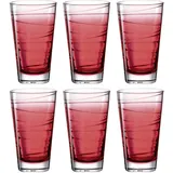 LEONARDO HOME 026836 Trinkglas VARIO STRUTTURA 6er-Set 280 ml rot,