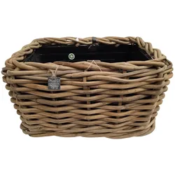 Pflanzkorb Sylter Korb Blumenkorb 49x37x30cm Rattan Garten Drypot Natur Rollen