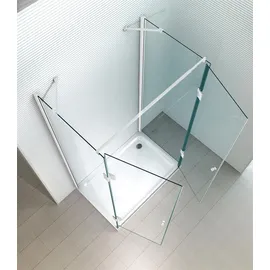 Glaszentrum Hagen Ares U-Duschkabine mit Drehtür rechts 75 x 195 cm ESG Glas weiß