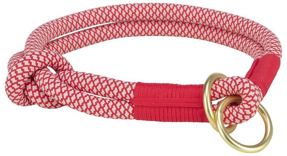 TRIXIE Hunde-Halsband Soft Rope Zug-Stopp-Halsband rot/creme Größe: XS-S / Maße: 30 cm / ø 6 mm