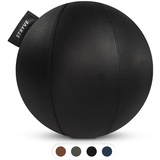 Stryve Active Ball All Black 70cm – Design Award GEWINNER – Kunstleder-Gymnastikball für Fitness, Yoga, Pilates – Ergonomischer Sitzball fürs Büro, inkl. Luftpumpe & E-Book, belastbar bis 150kg